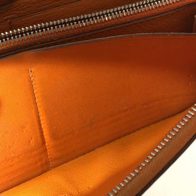 エルメス HERMES 長財布 レディース アザップロング オレンジ ラウンド