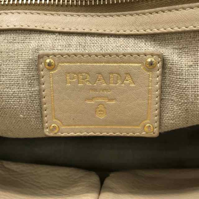 プラダ PRADA トートバッグ レディース - ベージュ 革タグ ヴィッテロ