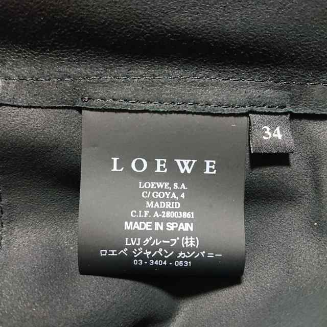 ロエベ LOEWE コート サイズ34 S レディース - 黒 長袖/ラムレザー/秋