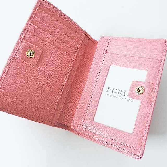 新品】FURLA ピンク バニラ レザー 折り財布 - 財布