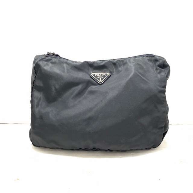 プラダ PRADA ポーチ レディース 美品 - 黒 ナイロン【中古】20230519