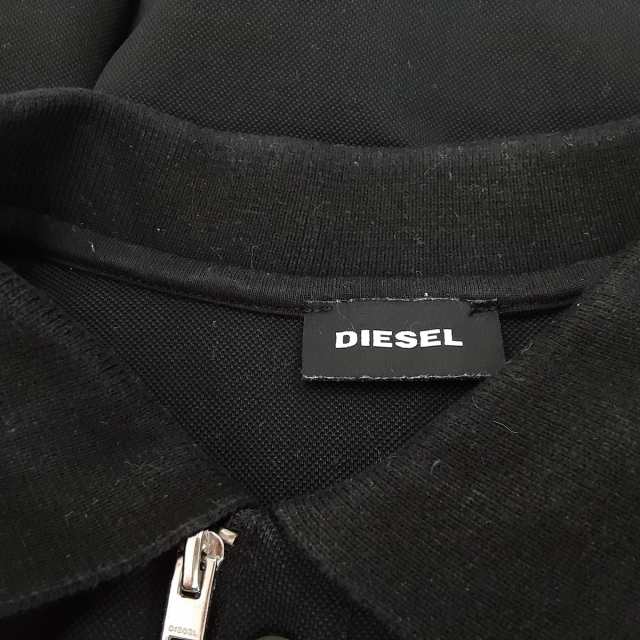 ディーゼル DIESEL 半袖ポロシャツ サイズM メンズ - 黒 ジップアップ