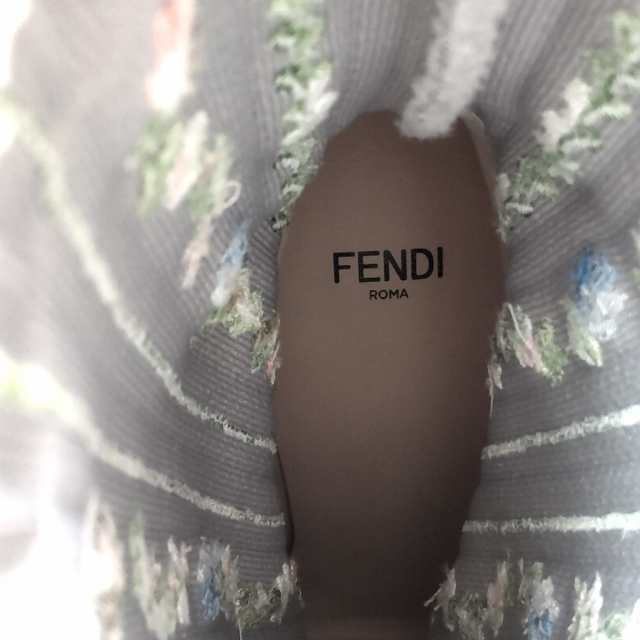 フェンディ FENDI ブーツ 38 レディース 美品 ROCKOKO(ロココ) グレー