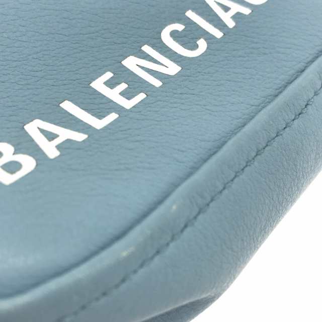 バレンシアガ BALENCIAGA クラッチバッグ レディース 美品 トライアングル 476976 ブルーグレー レザー【中古】20230606