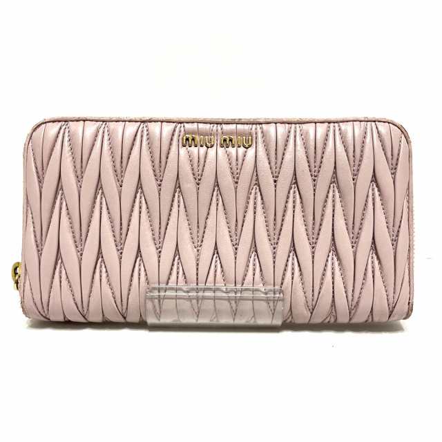 ミュウミュウ miumiu 長財布 レディース ギャザーウォレット ベージュ