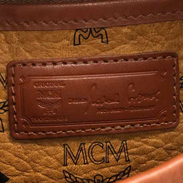 MCM(エムシーエム) ショルダーバッグ ライトブラウン×黒×ブラウン 合皮-