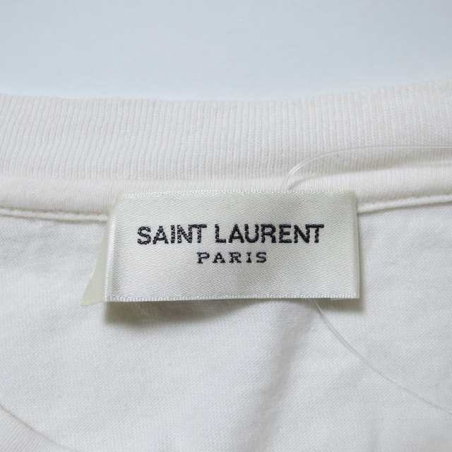 SAINT LAURENT PARIS 2021SS Graphic Print Surf Tee 646199 Y36AG サンローランパリ グラフィックプリントサーフTシャツ 半袖カットソー ダメージ加工 カットオフ 切替 ホワイト アイボリー サイズXS【230618】【-A】【me04】