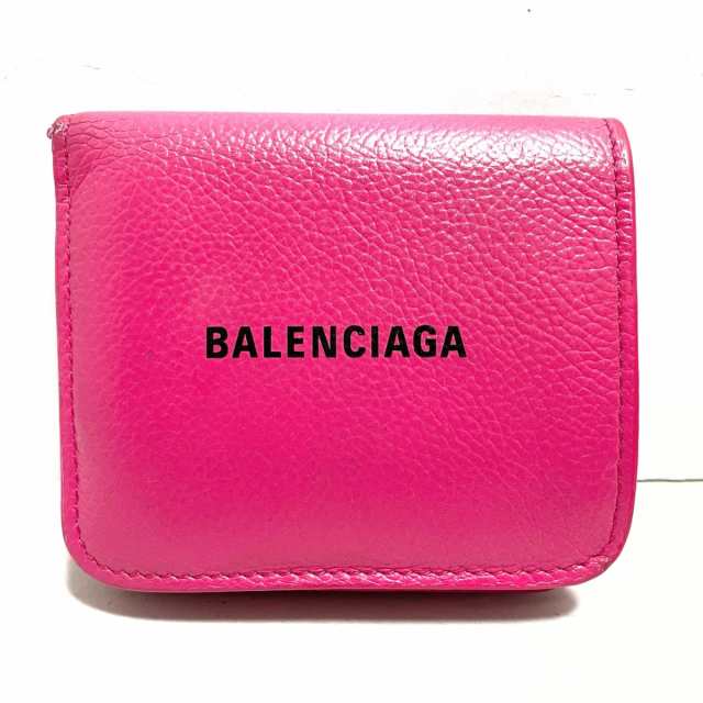 バレンシアガ BALENCIAGA 2つ折り財布 レディース - 594216 ピンク