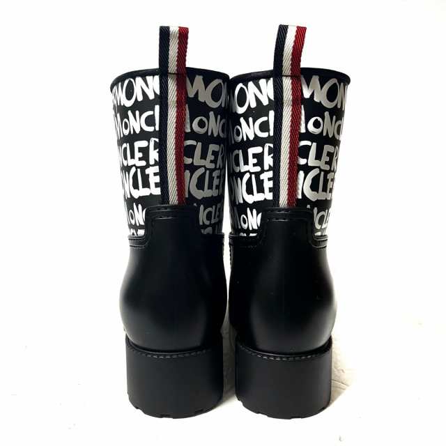 モンクレール MONCLER レインブーツ 37 レディース 美品 - 黒×白