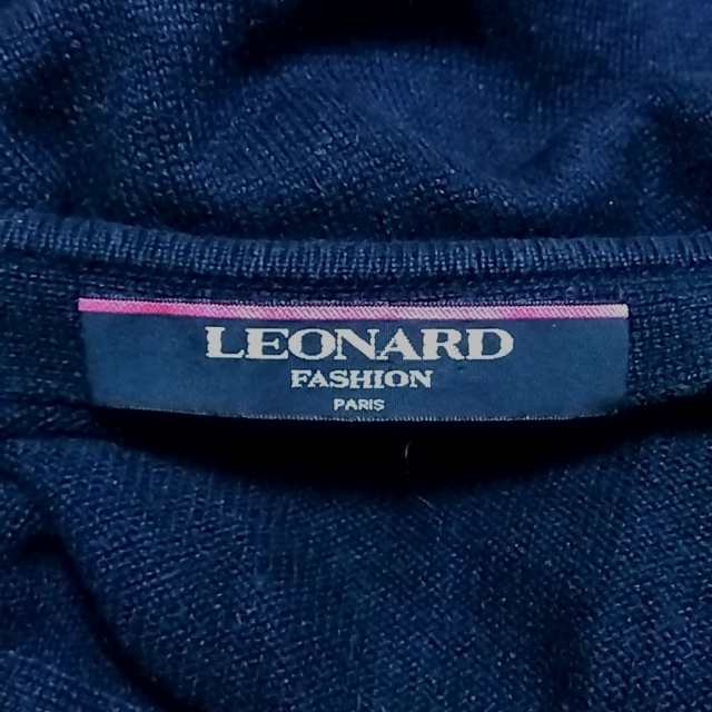 レオナール LEONARD カーディガン サイズL レディース - 黒×ピンク