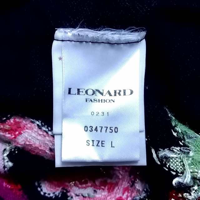 レオナール LEONARD カーディガン サイズL レディース - 黒×ピンク