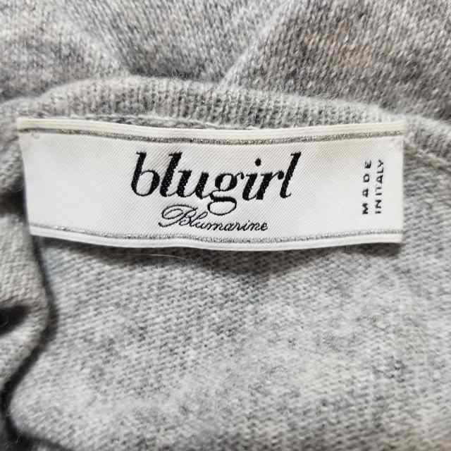 ブルーガールブルマリン BLUGiRL BLUMARINE 七分袖セーター レディース 美品 - ライトグレー  クルーネック/フリル【中古】20230711