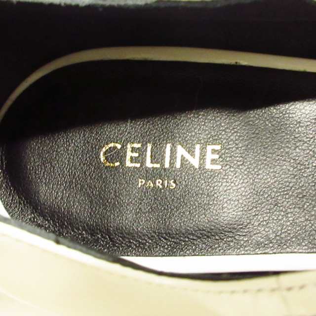 セリーヌ CELINE パンプス 36.5 レディース - 白 エナメル（レザー