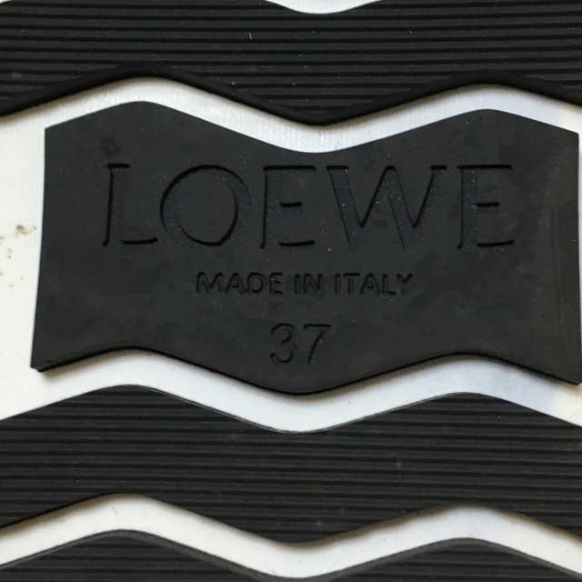 ロエベ LOEWE ショートブーツ 37 レディース - 白×黒 サイドゴア