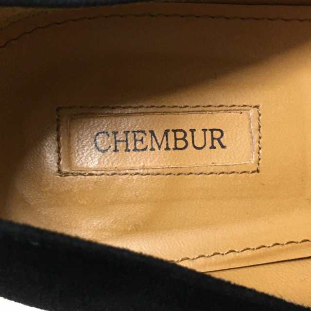 CHEMBURチェンバー黒スェードリボンパンプススウェード黒