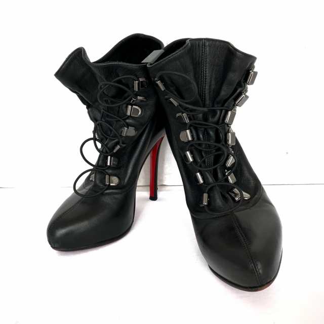 クリスチャンルブタン CHRISTIAN LOUBOUTIN ショートブーツ 34 レディース - 黒 レザー【中古】20230812