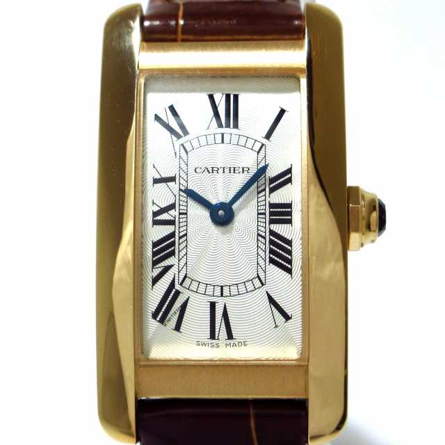 カルティエ Cartier 腕時計 美品 タンクアメリカンSM W2607456 レディース K18PG/アリゲーターベルト  シルバー【中古】20231206｜au PAY マーケット