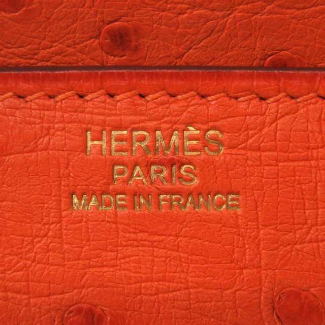 エルメス HERMES ハンドバッグ レディース 美品 バーキン30 タンジェリン ゴールド金具 オーストリッチ【中古】20230808