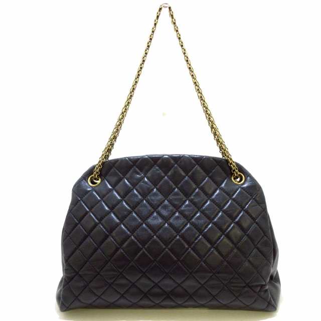 シャネル CHANEL ショルダーバッグ レディース マドモアゼルボーリングバッグ A49855 黒 ラムスキン【中古】20230704