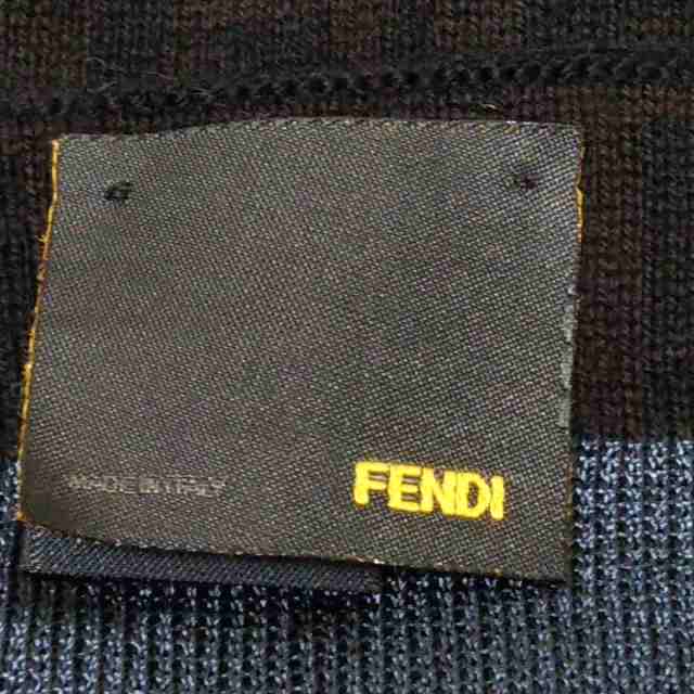 フェンディ FENDI マフラー レディース 美品 - 黒×ダークブラウン