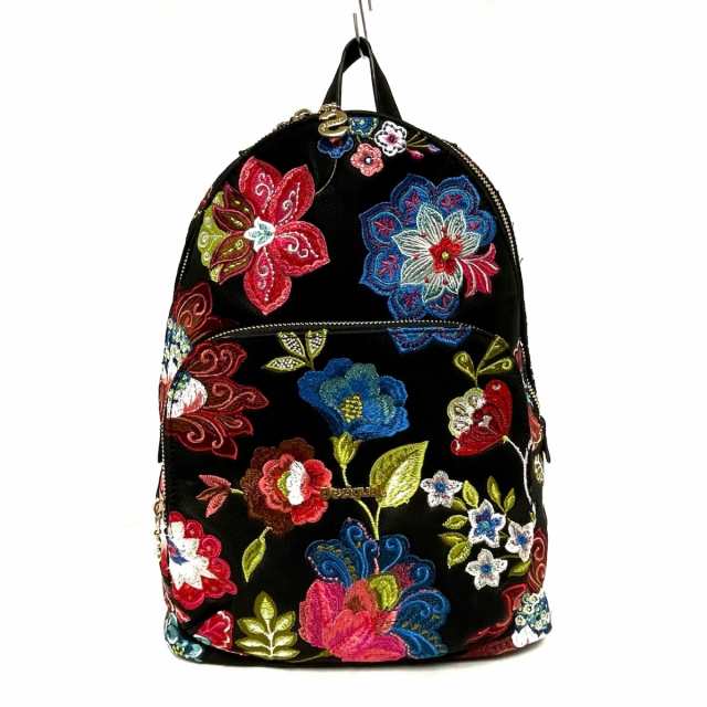 デシグアル Desigual リュックサック レディース - 黒×ブルー×マルチ