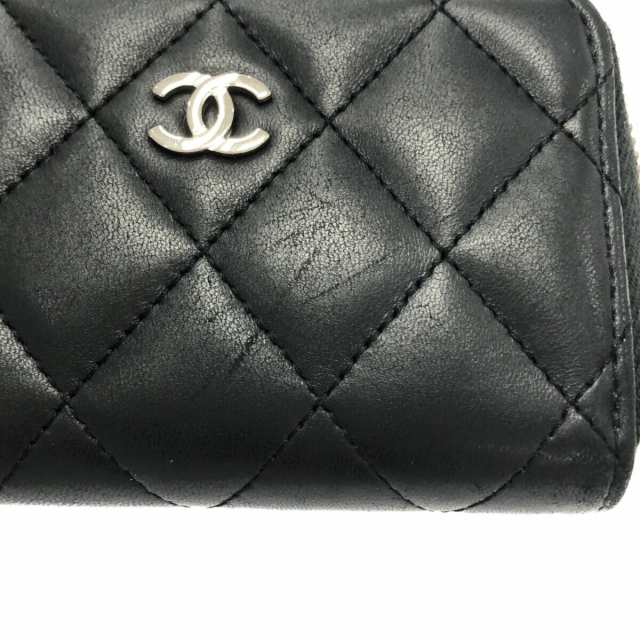 シャネル CHANEL コインケース レディース 美品 マトラッセ AP0216 黒