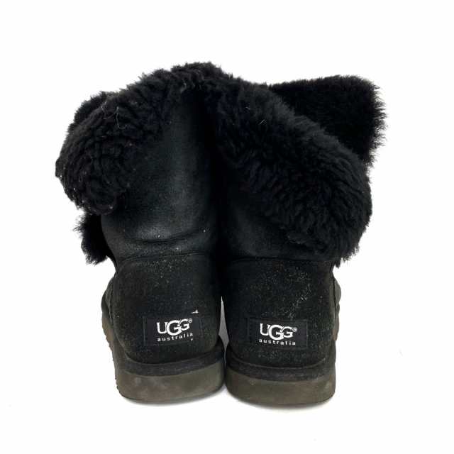 アグ UGG ショートブーツ 24 レディース - 5803 黒 ムートン【中古】20230912