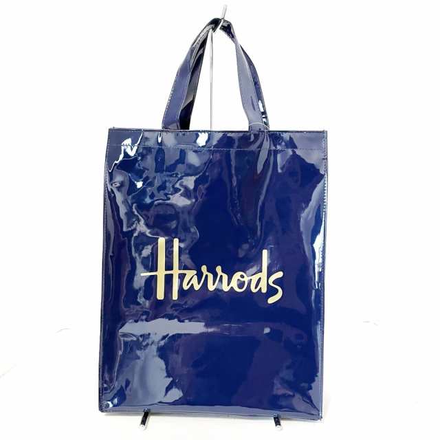 Harrods PVCトートバッグ ネイビー✕ゴールドロゴ - トートバッグ