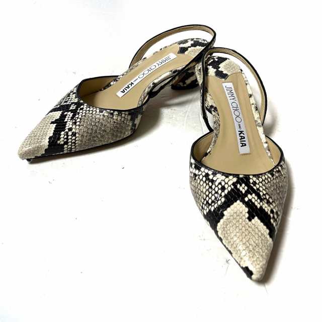 ジミーチュウ JIMMY CHOO サンダル 36 1/2 レディース - アイボリー×黒