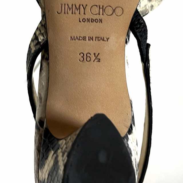 ジミーチュウ JIMMY CHOO サンダル 36 1/2 レディース - アイボリー×黒