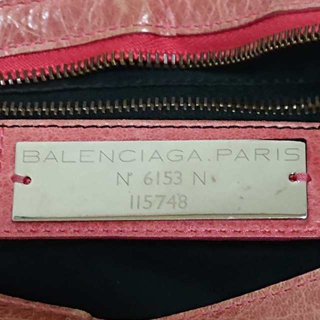 バレンシアガ BALENCIAGA ハンドバッグ レディース ザ・シティ 115748 レッド レザー【中古】20230817