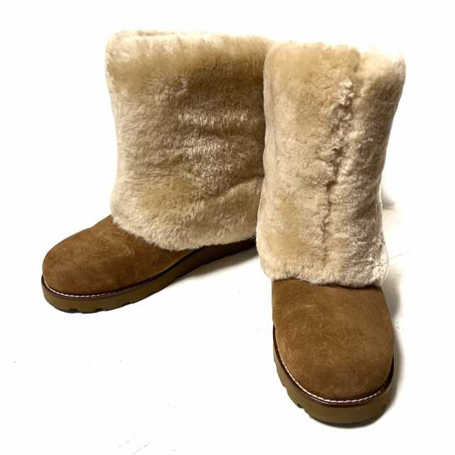 アグ UGG ショートブーツ 25 レディース 美品 メイリン 3220 ブラウン ムートン【中古】20230711