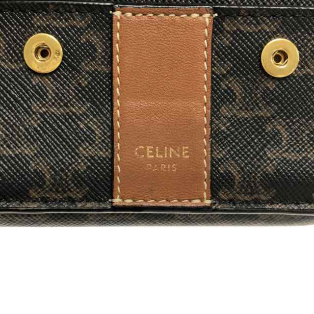 セリーヌ CELINE 3つ折り財布 レディース トリオンフキャンバス 黒