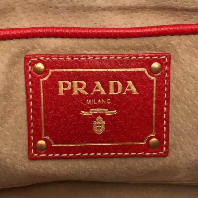 プラダ PRADA ハンドバッグ レディース - BN2127 ベージュ×レッド 革