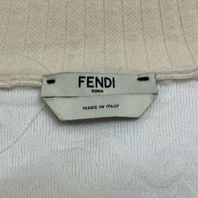 フェンディ FENDI 長袖セーター サイズ36 S レディース - FZX697 AHE9 白 タートルネック/カリグラフィー【中古】20230708