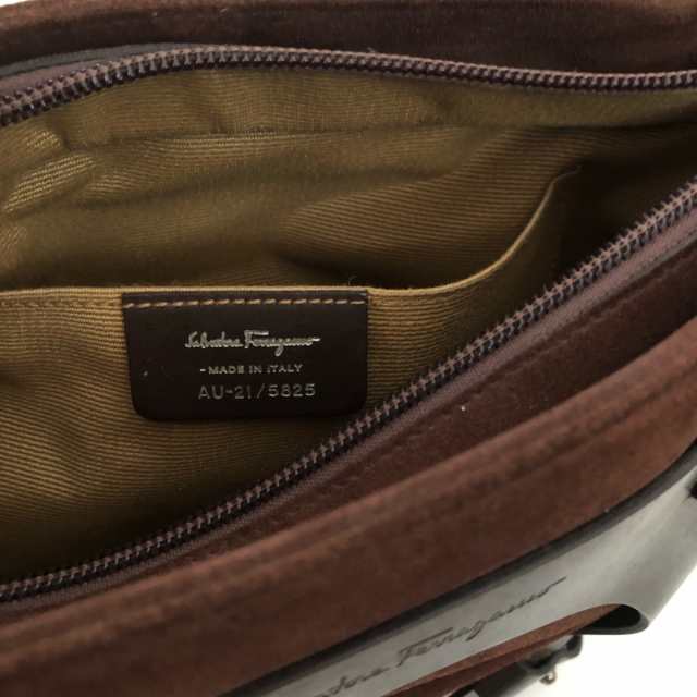 サルバトーレフェラガモ SalvatoreFerragamo ハンドバッグ レディース ガンチーニ ダークブラウン  スエード×レザー【中古】20230720