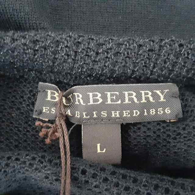 バーバリープローサム BURBERRY PRORSUM 半袖カットソー サイズL レディース 美品 - 黒 ニット/メッシュ【中古】20230719