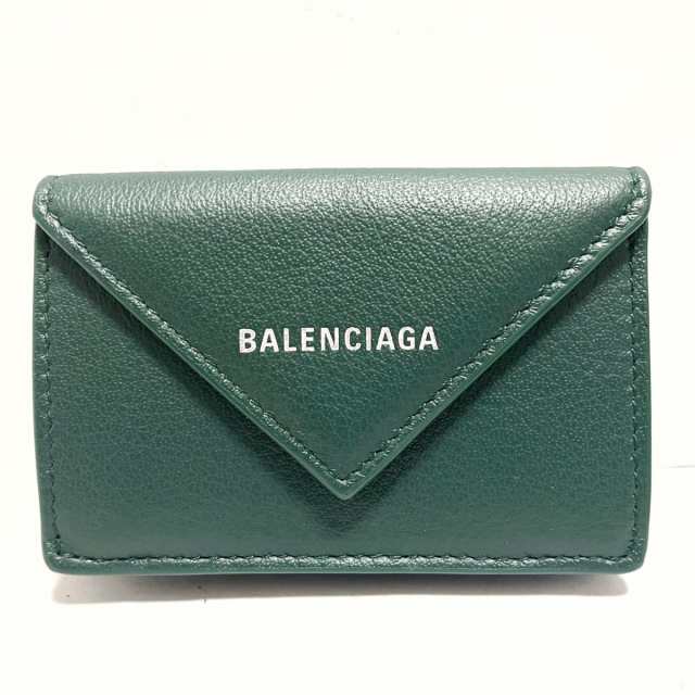 BALENCIAGA ペーパーミニウォレット　ダークグリーン