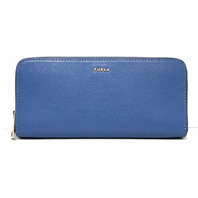 フルラ FURLA 長財布 レディース 美品 バビロン ブルーグレー ラウンド