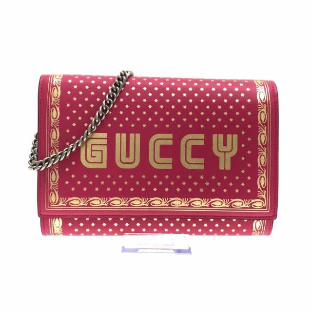 グッチ GUCCI 財布 レディース 美品 GUCCY 524967 ピンク×ゴールド 