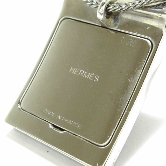 エルメス HERMES ネックレス レディース 美品 メドール メタル×クリスタル シルバー×黒【中古】20230719