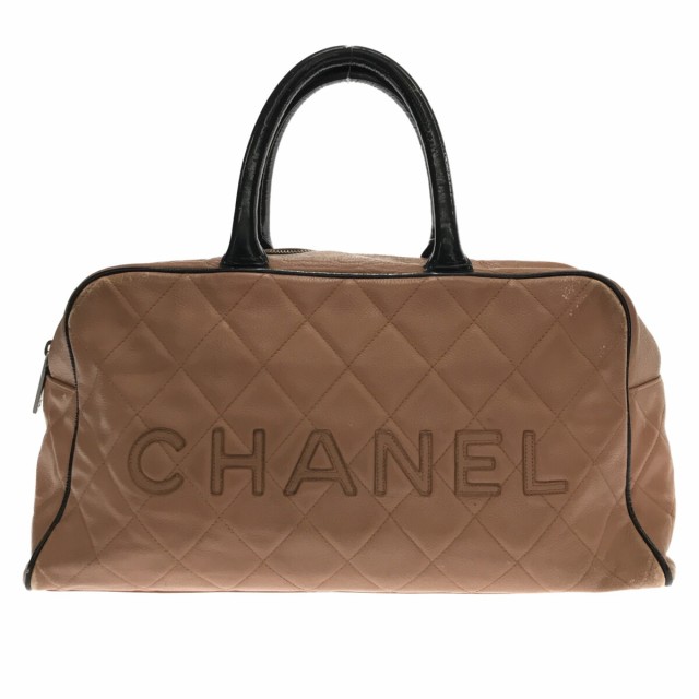 CHANEL(シャネル) マトラッセ ハンドバッグ シルバー金具 ブラウン×黒