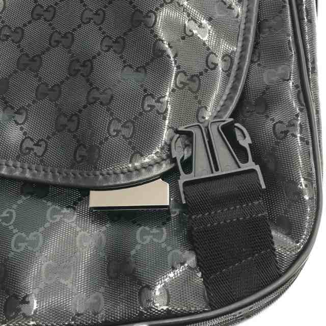 グッチ GUCCI ショルダーバッグ レディース インプリメ 201732 黒 PVC(塩化ビニール)×レザー【中古】20230815