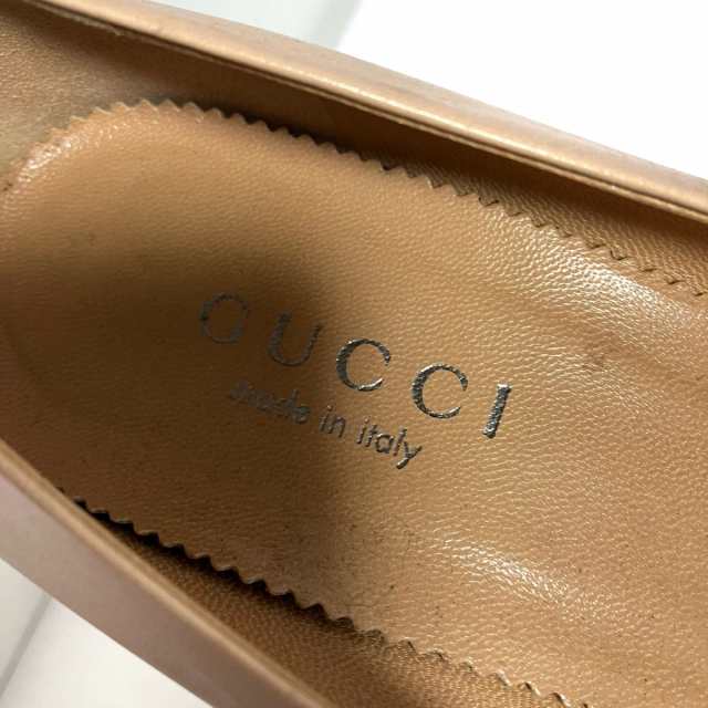 グッチ GUCCI パンプス 37 1/2 C レディース - ベージュ リボン