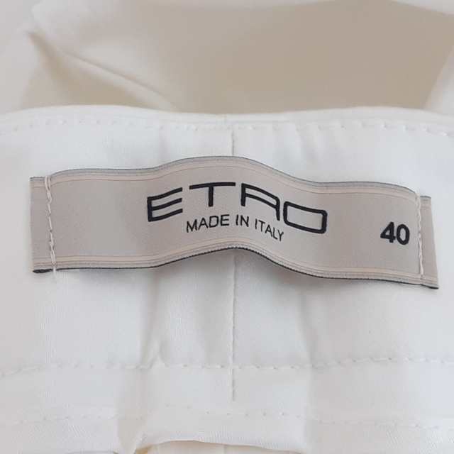 エトロ ETRO パンツ サイズ40 M レディース - 白 フルレングス【中古