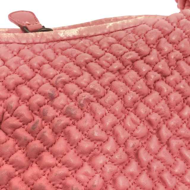 ボッテガヴェネタ BOTTEGA VENETA ハンドバッグ レディース - 232499 ピンク キルティング レザー【中古】20230831