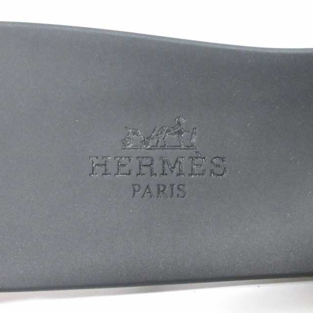 エルメス HERMES ミュール 37 レディース アロハ 黒 ラバー【中古】20230719