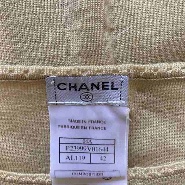 シャネル CHANEL 半袖セーター サイズ42 L レディース - P23999 ベージュ【中古】20230809