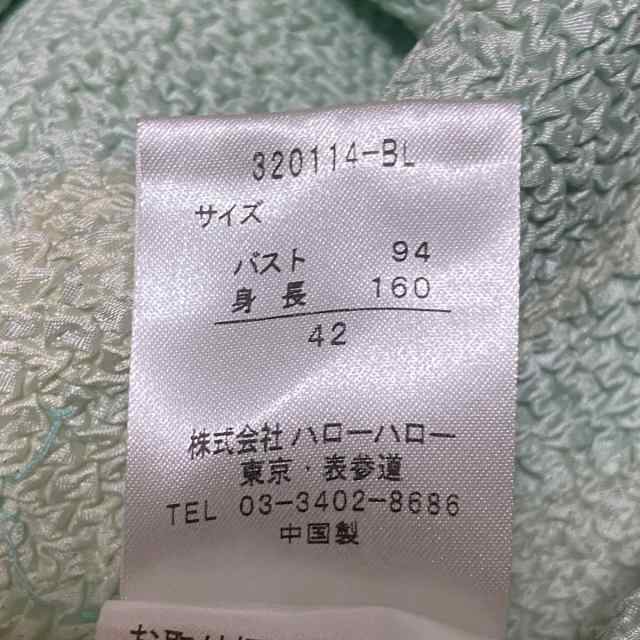 ノコオーノ NOKO OHNO カーディガン サイズ42 L レディース - ライトブルー×アイボリー  半袖/フラワー(花)/シワ加工【中古】20230902