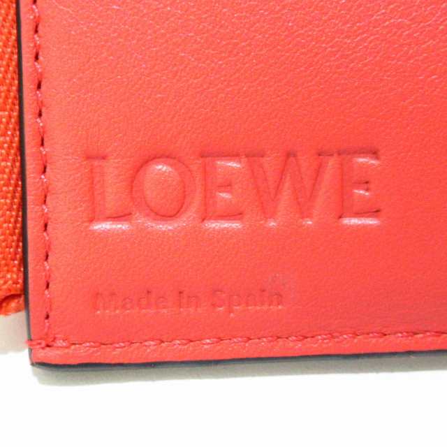 ロエベ LOEWE 3つ折り財布 レディース 美品 アナグラム柄 ピンク